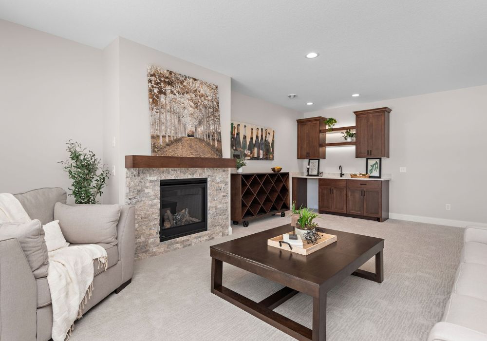 Larabee Meadows family-room bar — Bars & Basements
