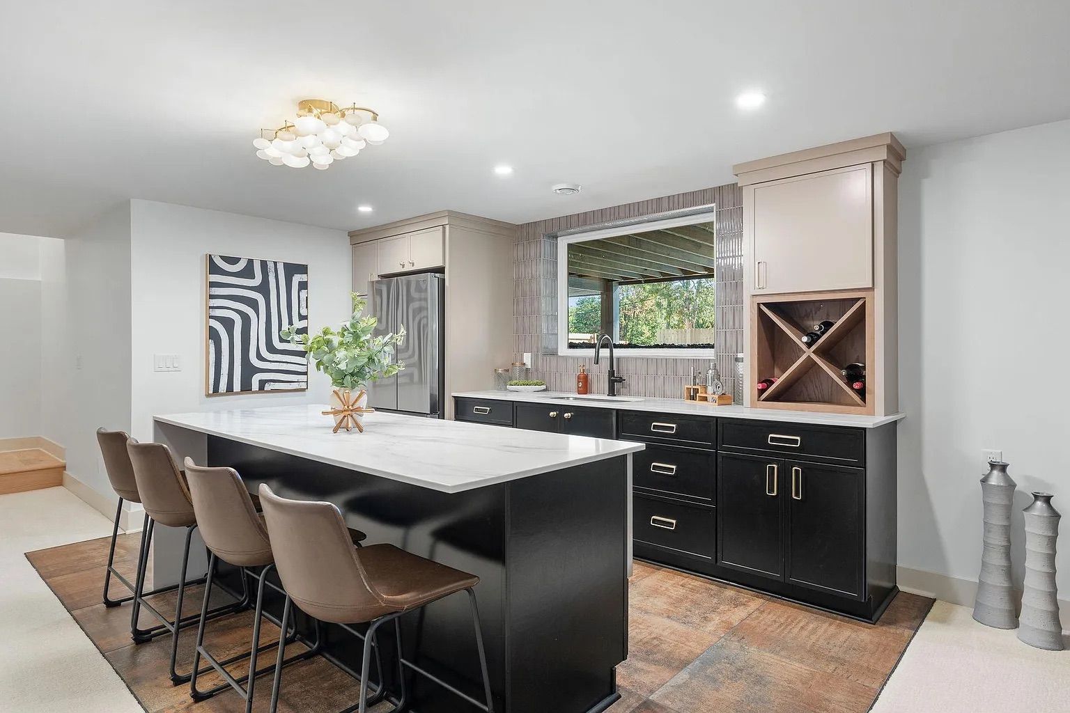 Bold basement kitchenette — Bars & Basements