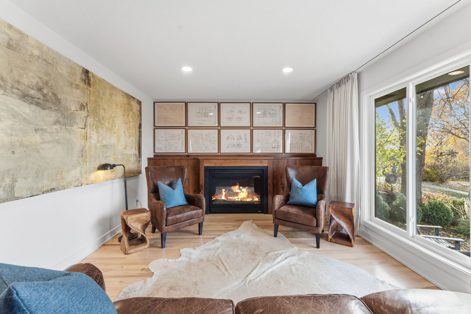 Stone fireplace surround — Fireplaces