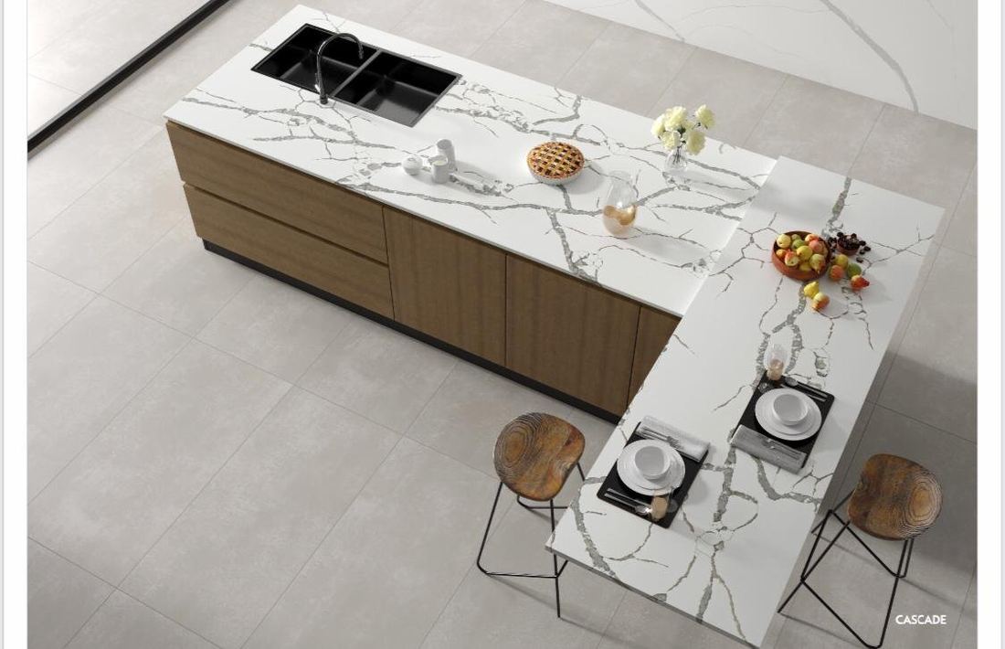 Cascade quartz countertops installed in a home