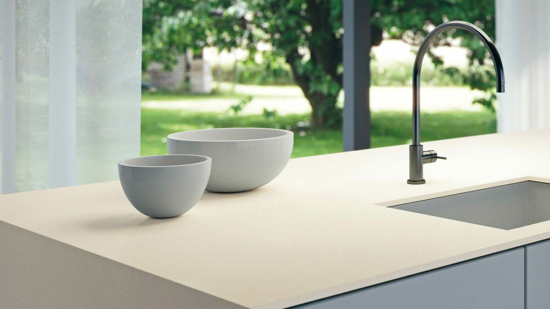 4001 Fresh Concrete quartz countertops installed in a home