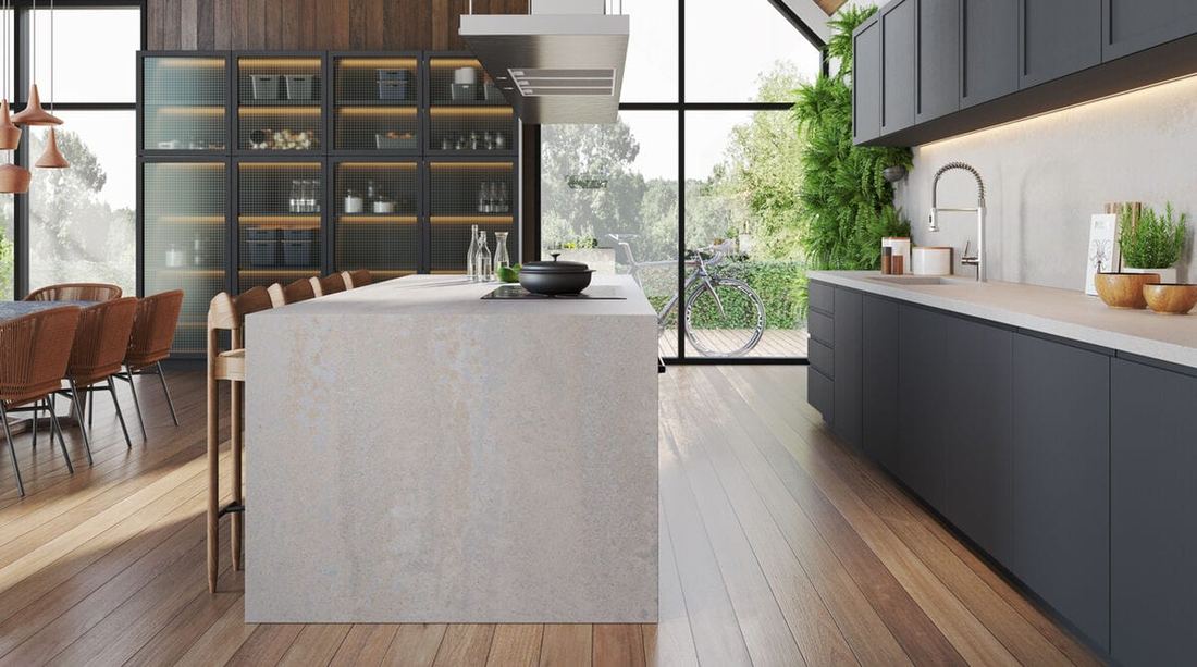 4043 Primordia quartz countertops installed in a home