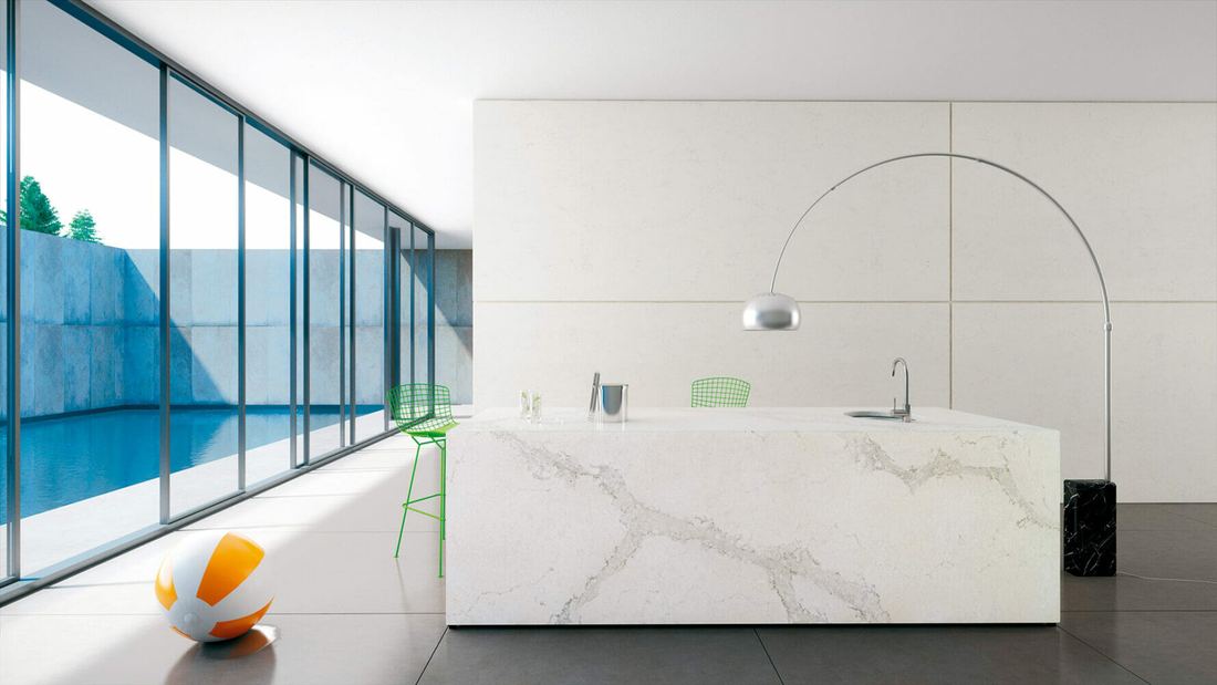 5131 Calacatta Nuvo quartz countertops installed in a home