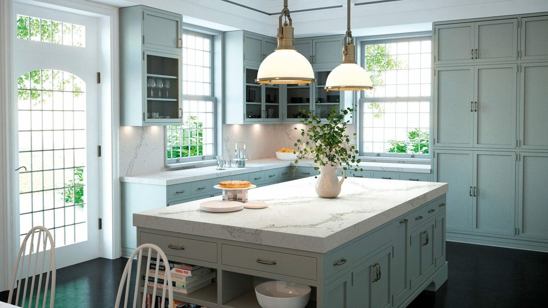 5131 Calacatta Nuvo quartz countertops installed in a home