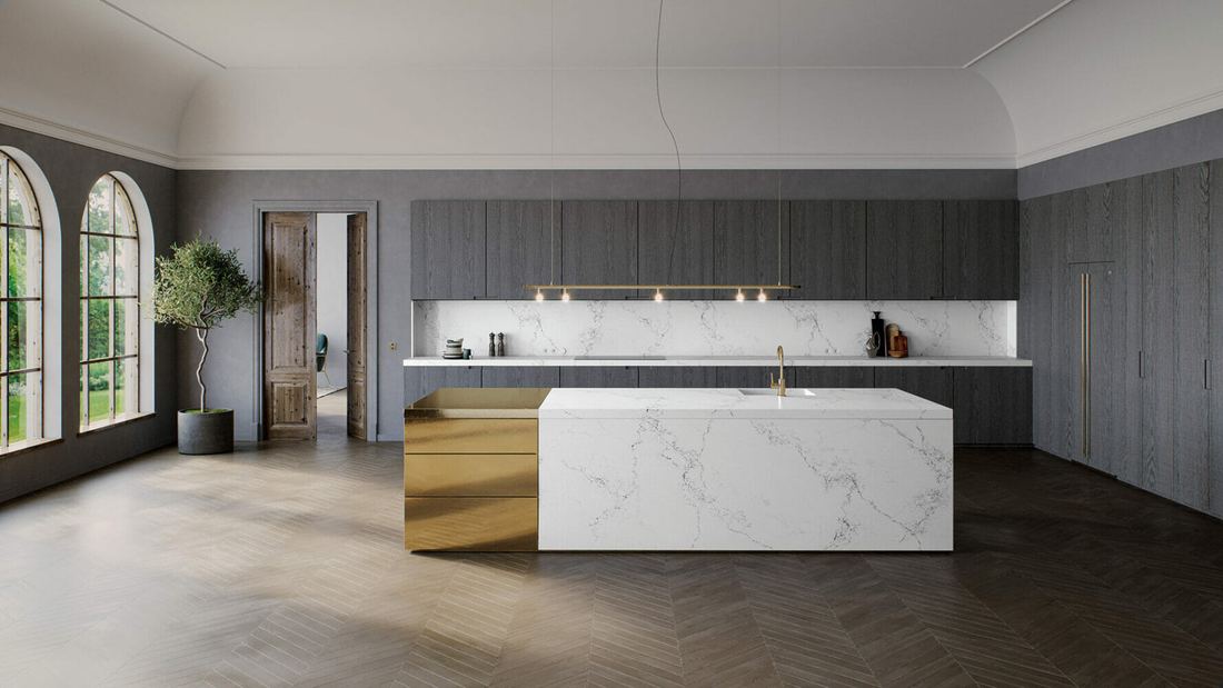 5151 Empira White quartz countertops installed in a home