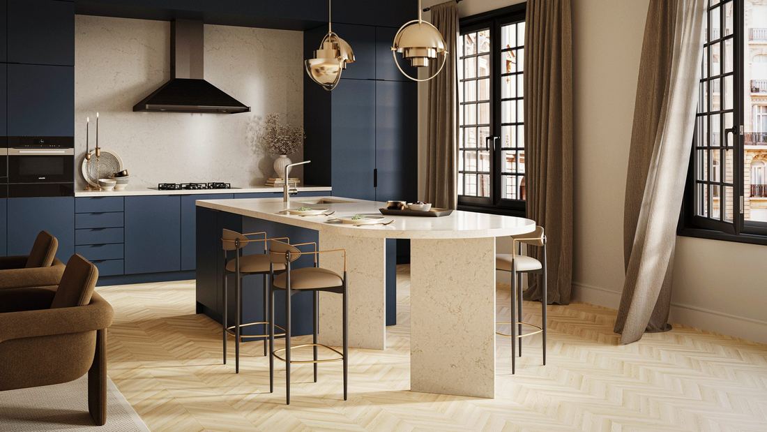 5212 Taj Royale quartz countertops installed in a home