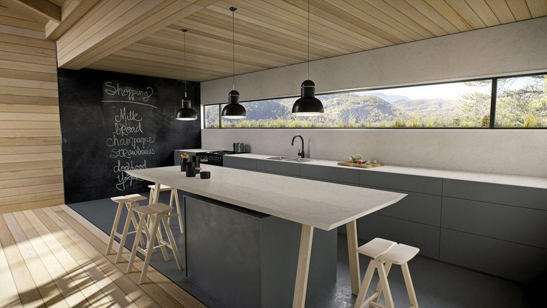 6134 Georgian Bluffs quartz countertops installed in a home