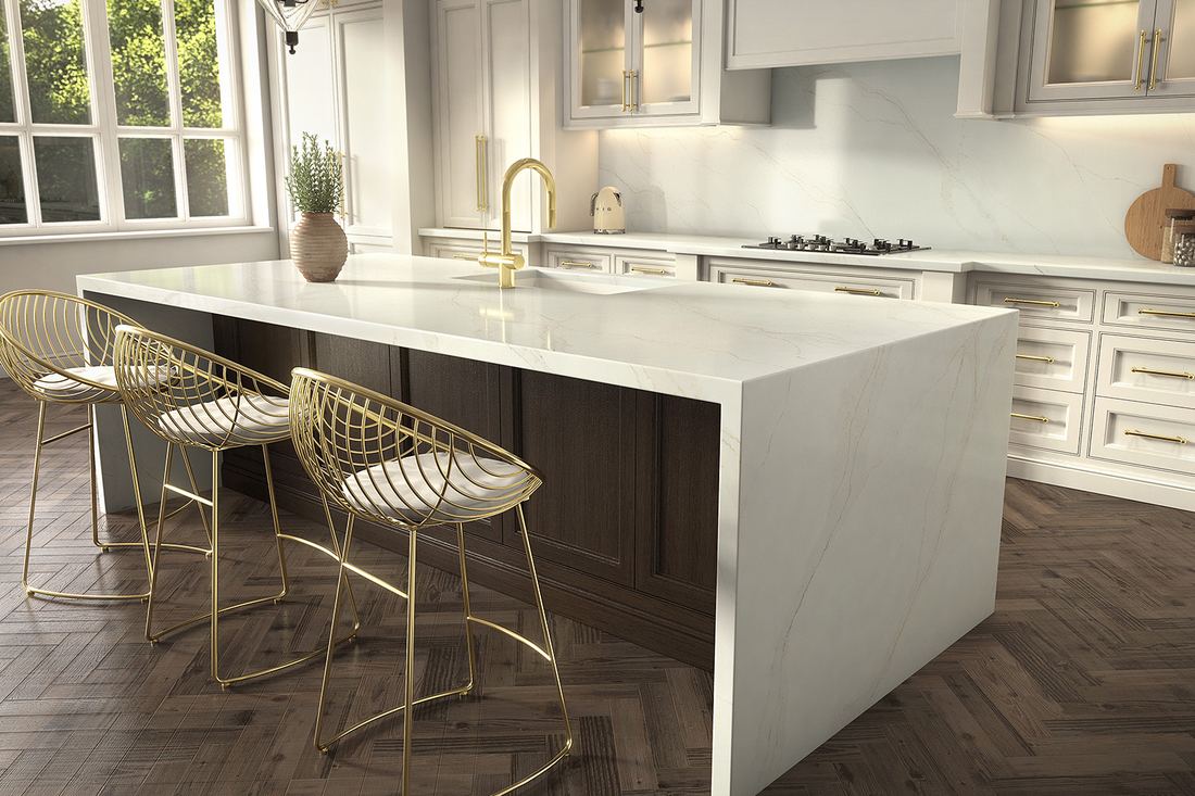 Calacatta Medallion quartz countertops installed in a home