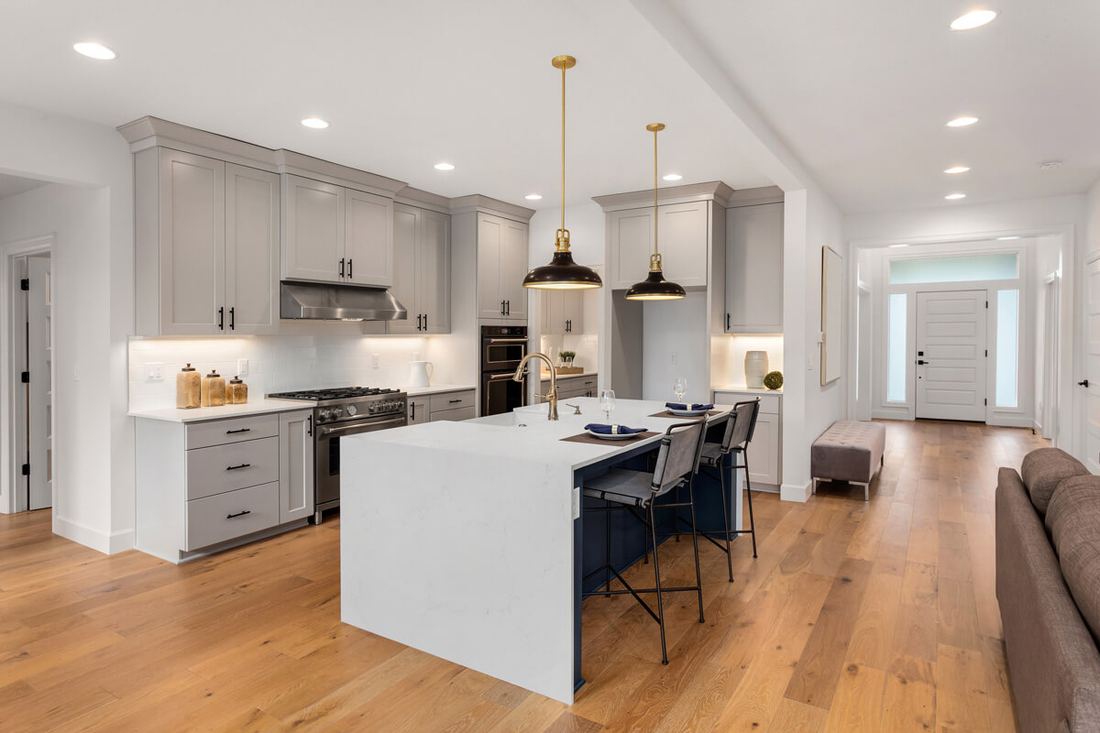 Ethereal White quartz countertops installed in a home