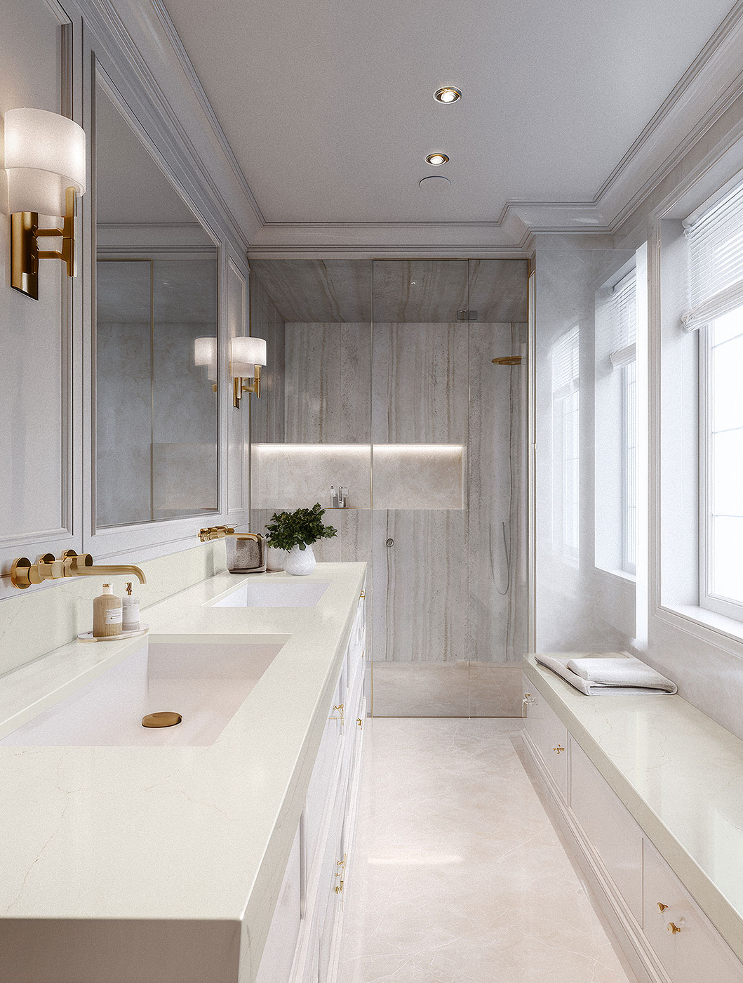 Harbor Veil quartz countertops installed in a home