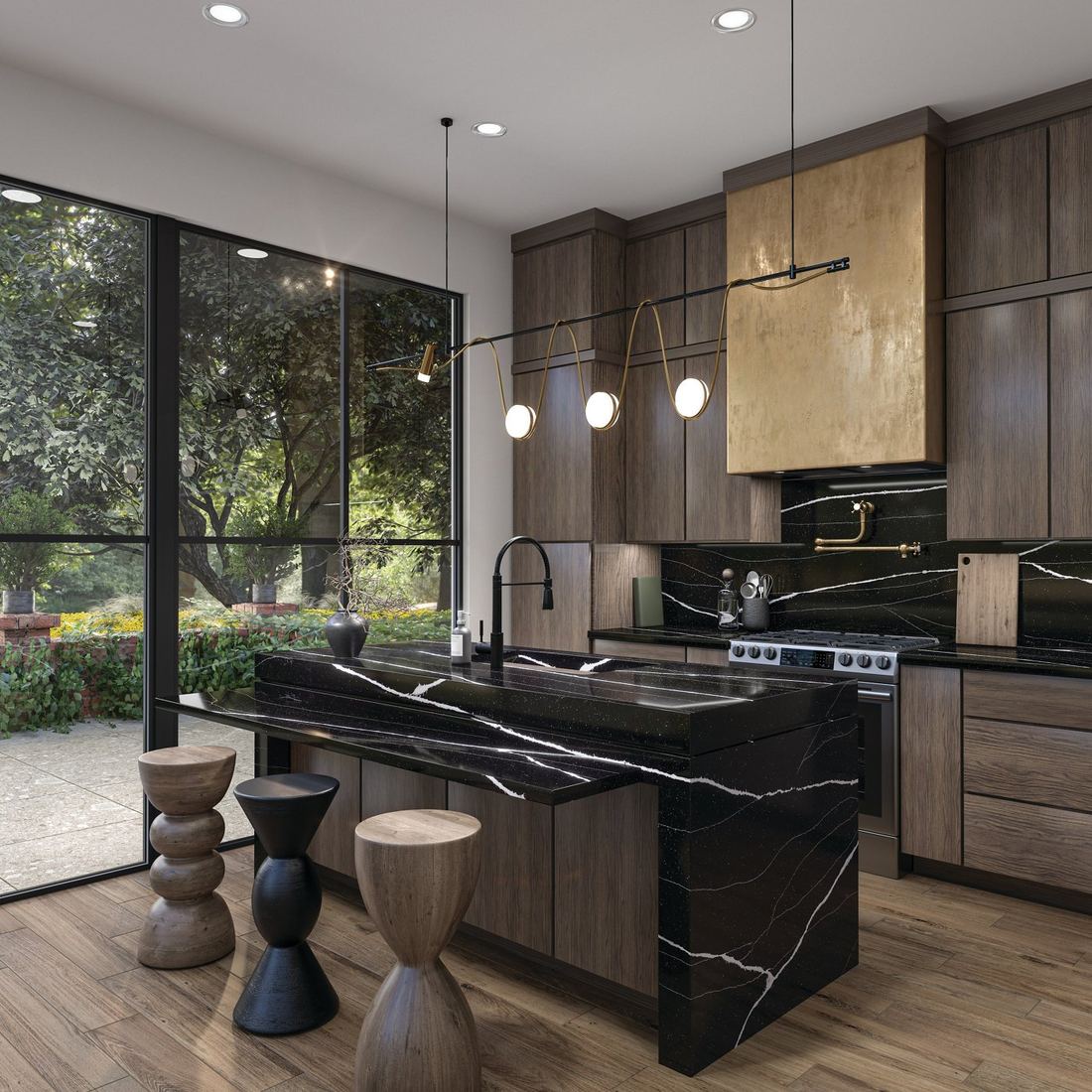 Black Canyon quartz countertops installed in a home