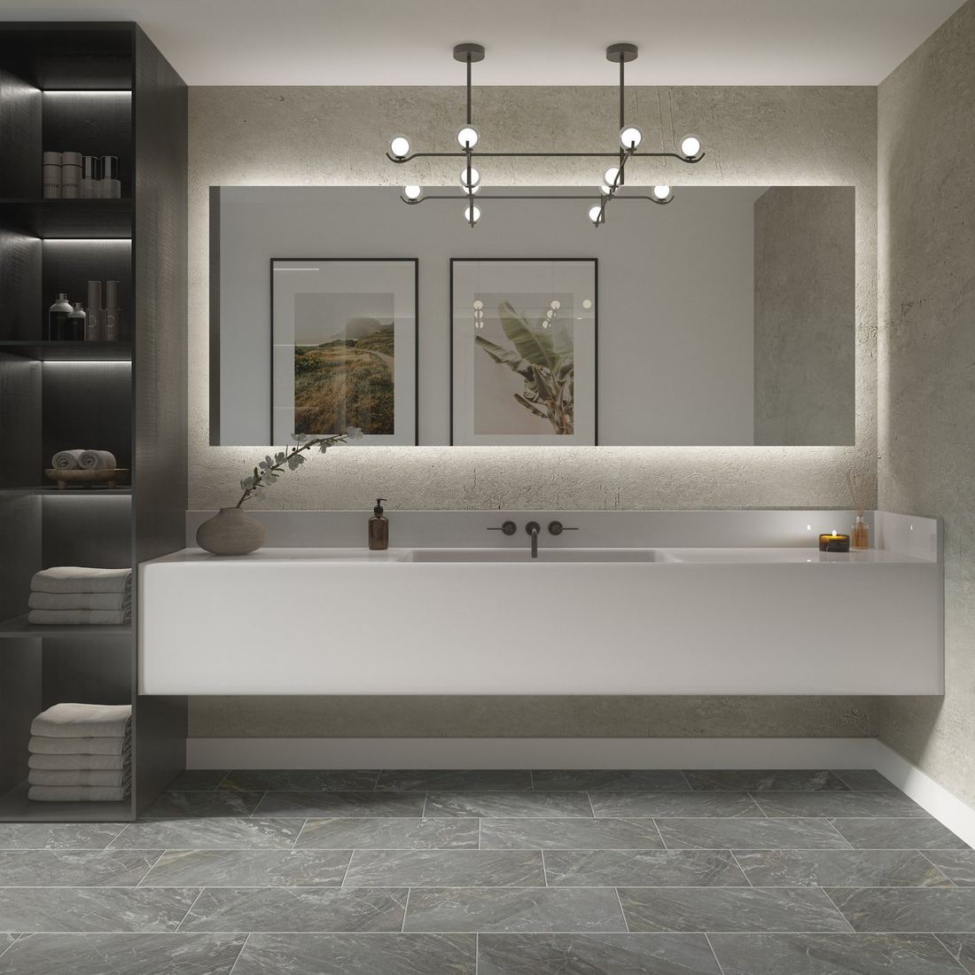 Lucent White quartz countertops installed in a home