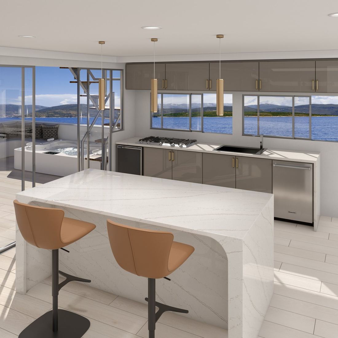 Telluride quartz countertops installed in a home