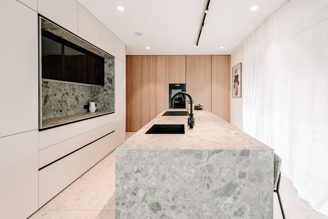 Ava dekton countertops installed in a home