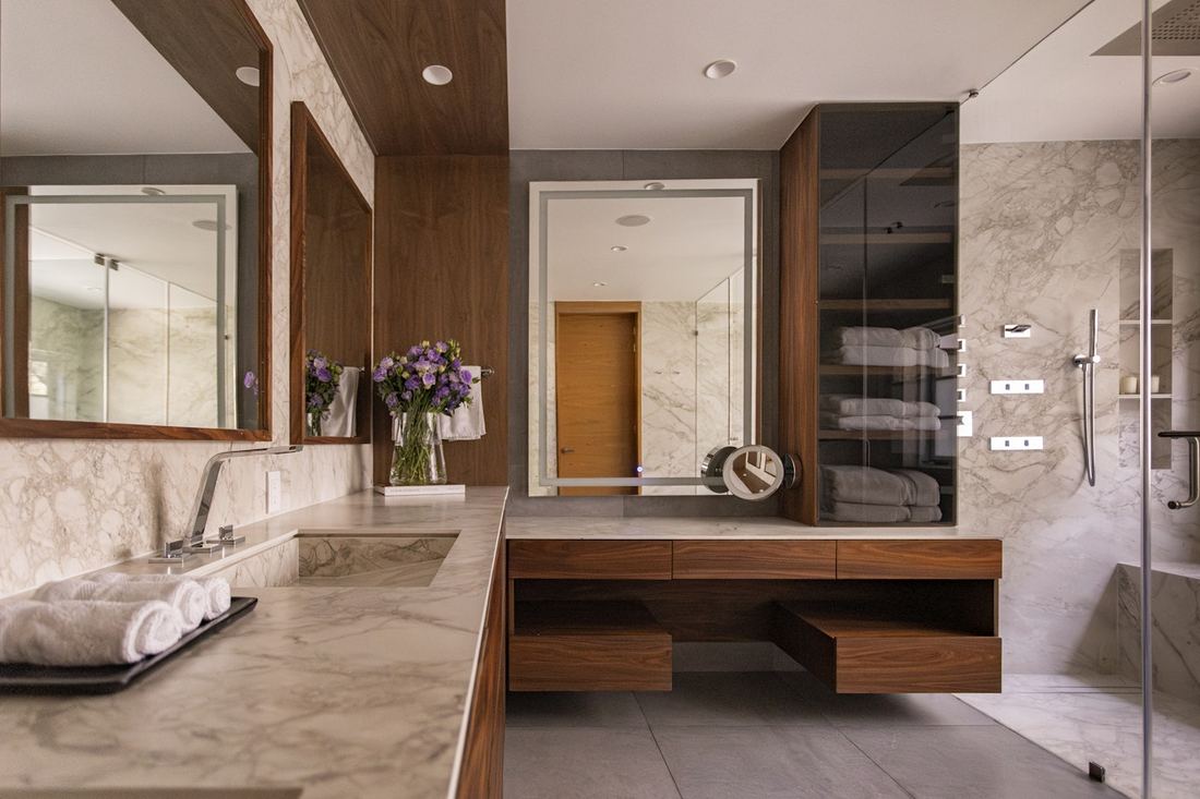 Bergen dekton countertops installed in a home
