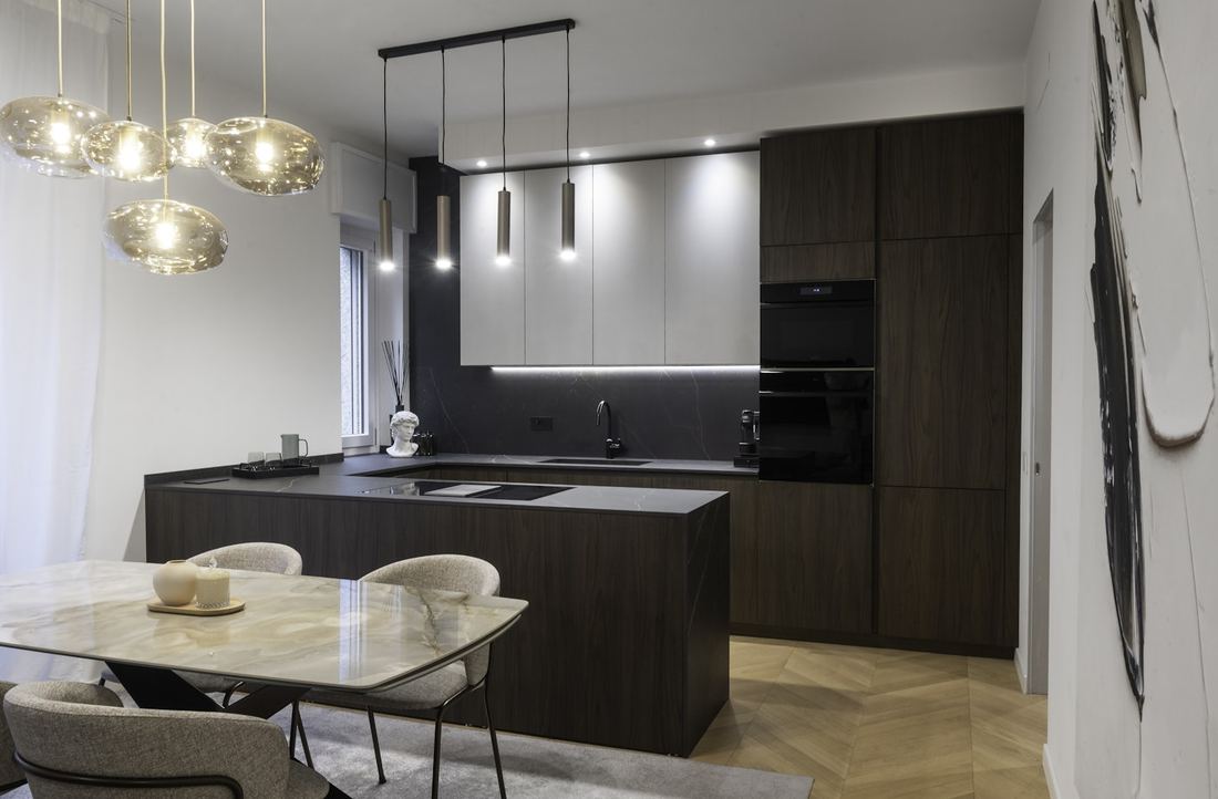 Grafite dekton countertops installed in a home
