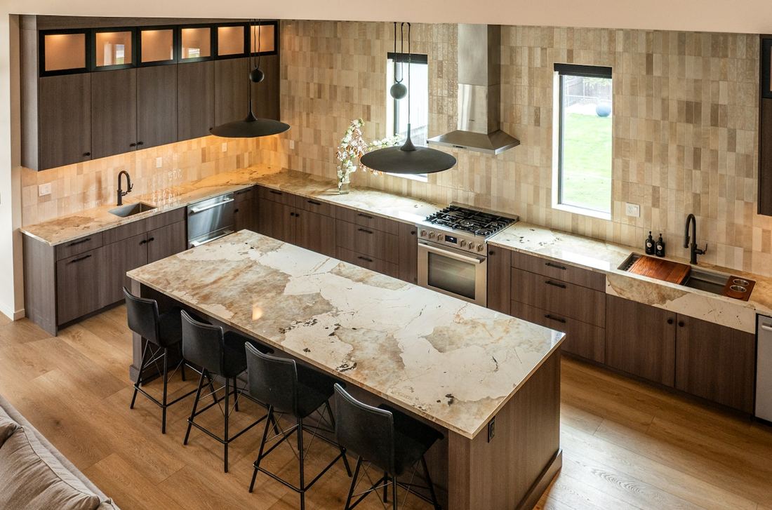 Grigio dekton countertops installed in a home