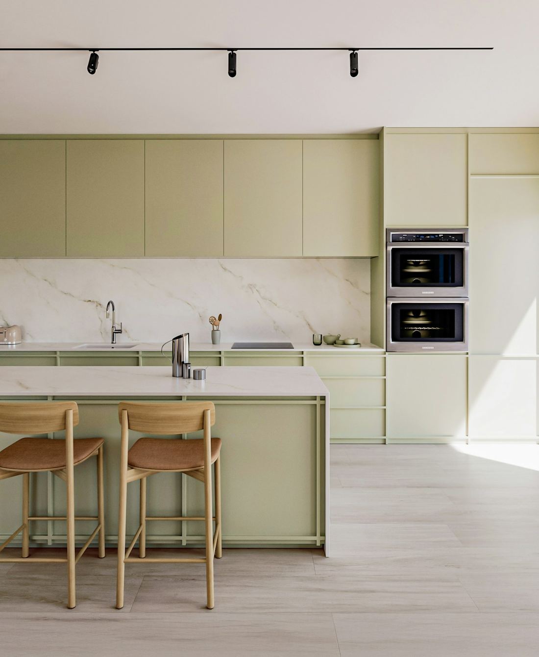Keena dekton countertops installed in a home
