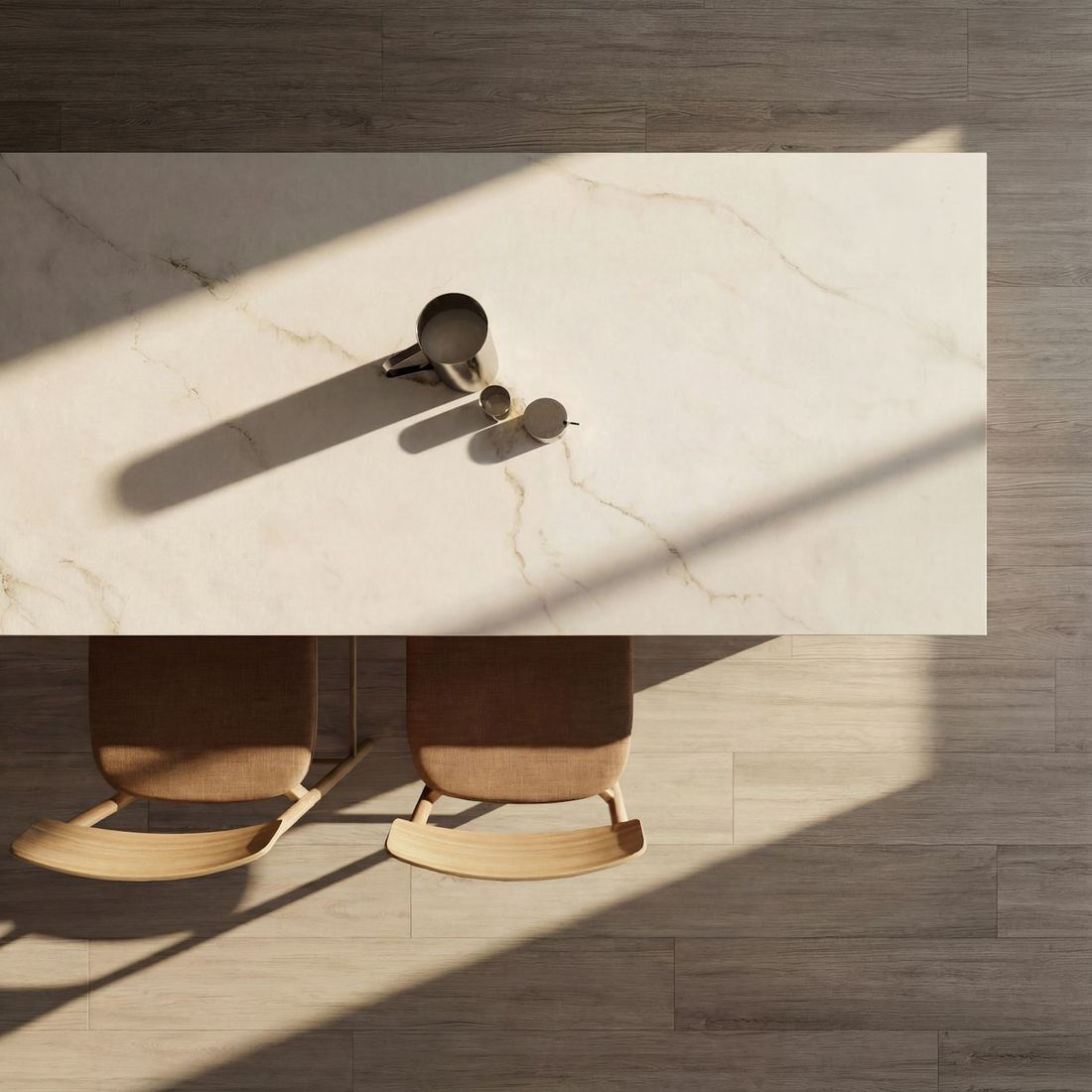 Keena dekton countertops installed in a home