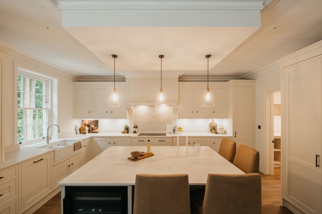 Limbo dekton countertops installed in a home