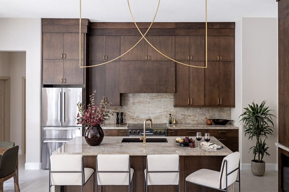 Nacre dekton countertops installed in a home