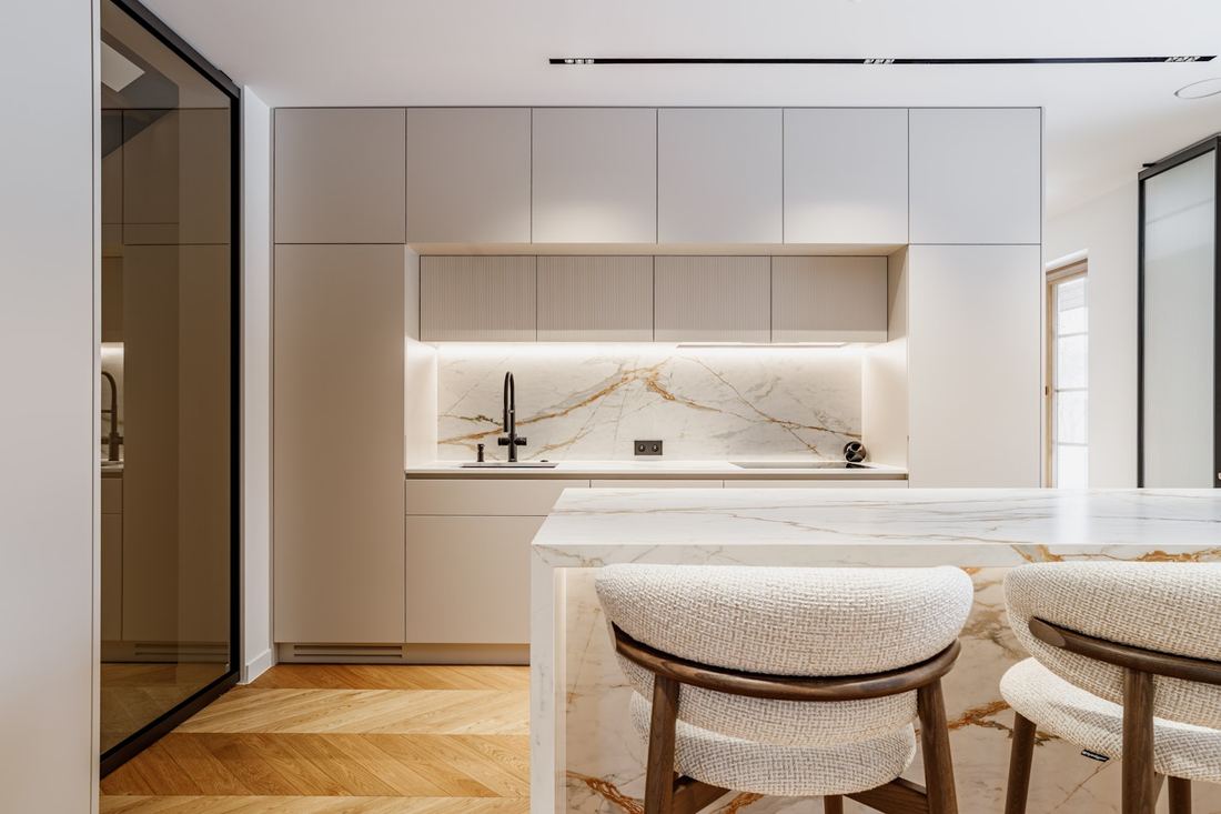 Sabbia dekton countertops installed in a home
