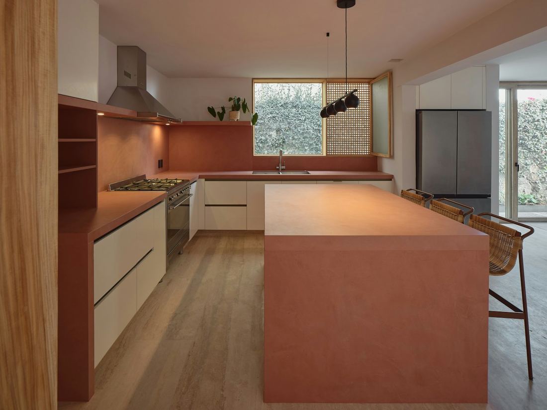 Umber dekton countertops installed in a home