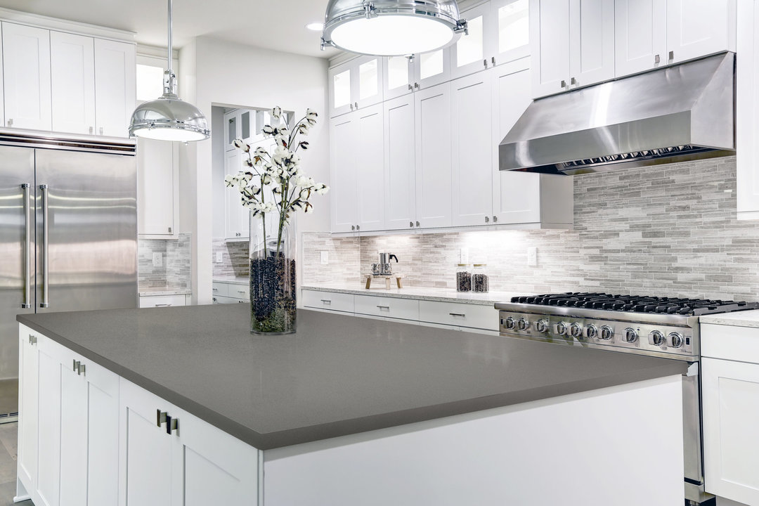 Leaden quartz countertops installed in a home