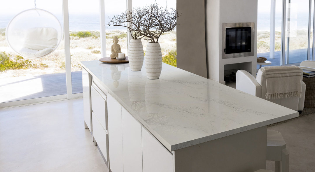 Montauk quartz countertops installed in a home
