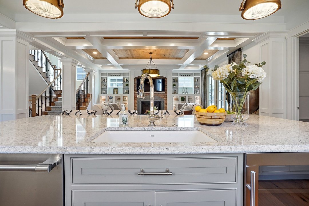 Oceana quartz countertops installed in a home