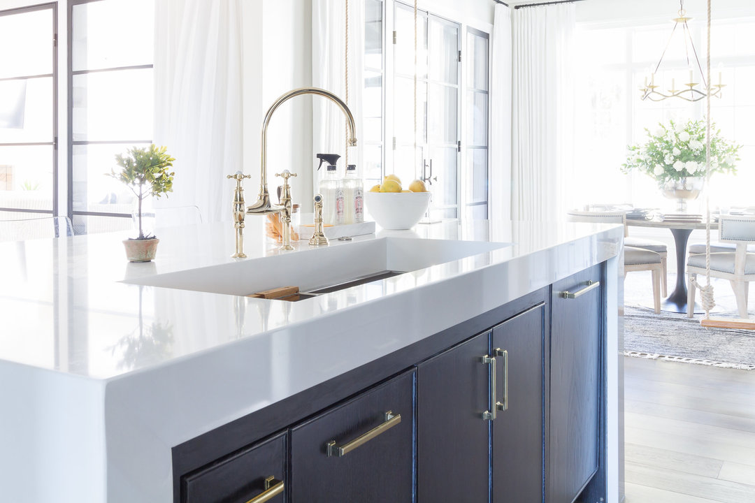 Royale Blanc quartz countertops installed in a home