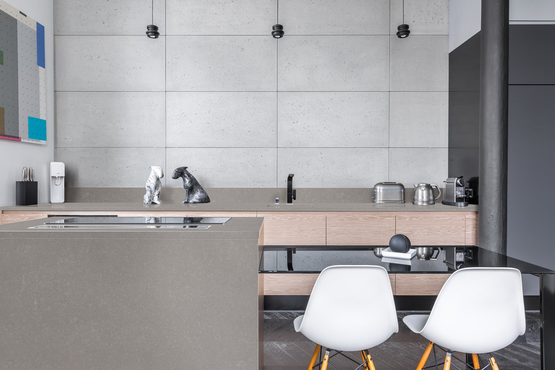 Uptown Grey quartz countertops installed in a home