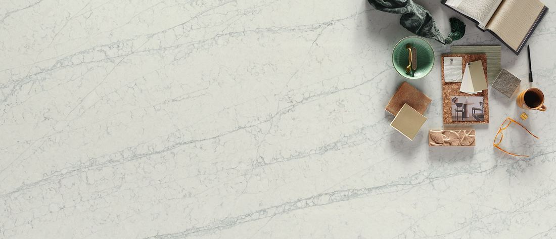 Azurmatt quartz countertops installed in a home