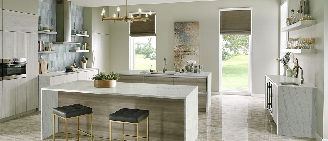 Azurmatt quartz countertops installed in a home