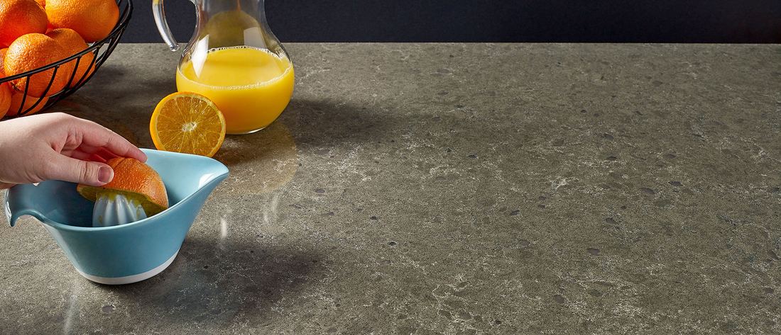 Babylon Gray quartz countertops installed in a home