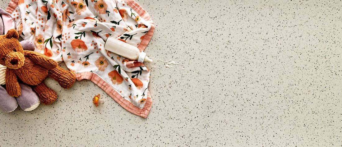 Bianco Pepper quartz countertops installed in a home