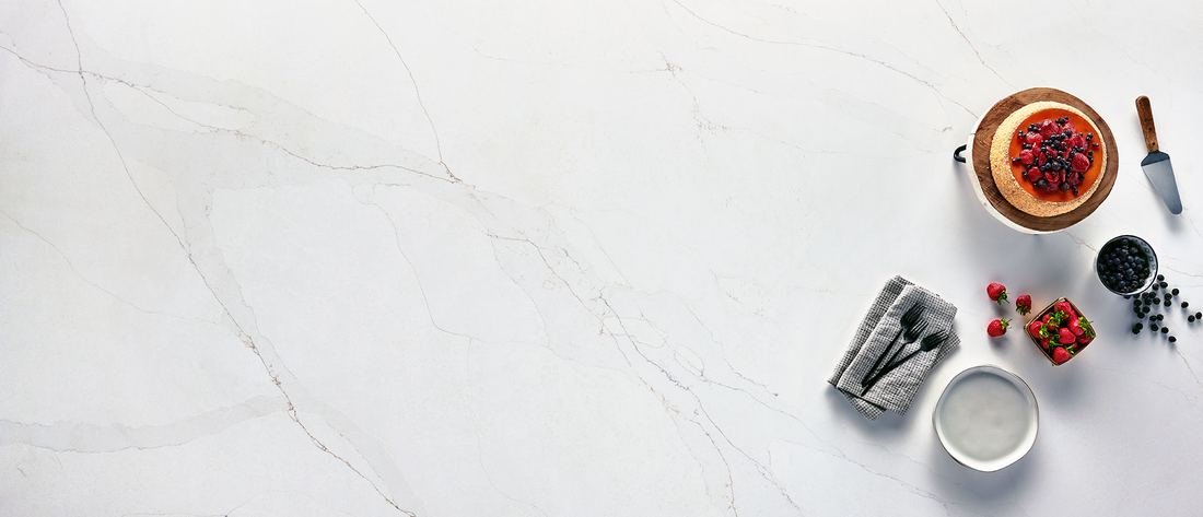 Calacatta Abezzo quartz countertops installed in a home