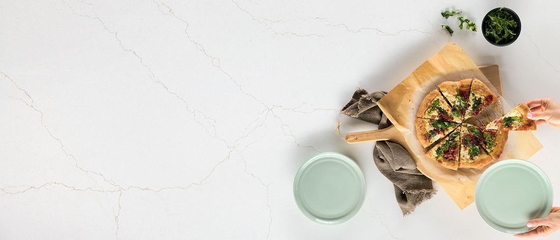 Calacatta Adonia quartz countertops installed in a home