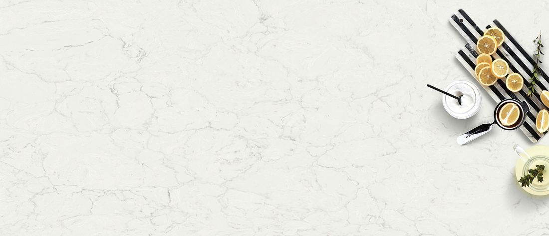 Calacatta Aidana quartz countertops installed in a home