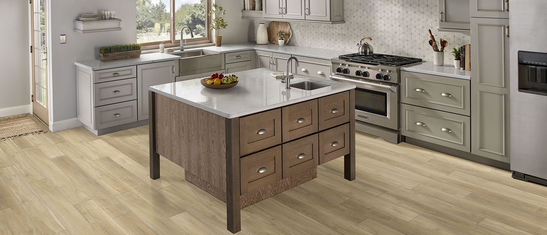 Calacatta Arno quartz countertops installed in a home