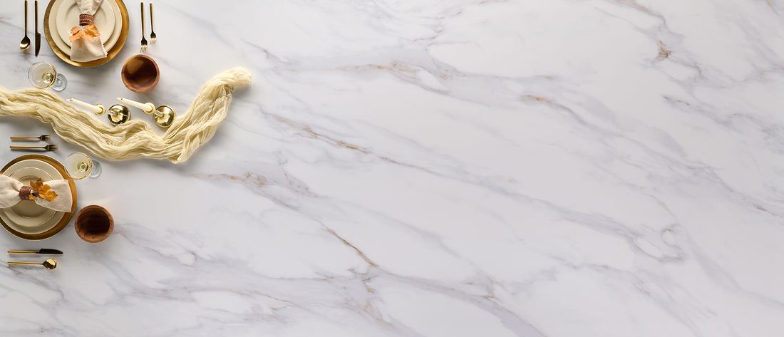 Calacatta Castana quartz countertops installed in a home