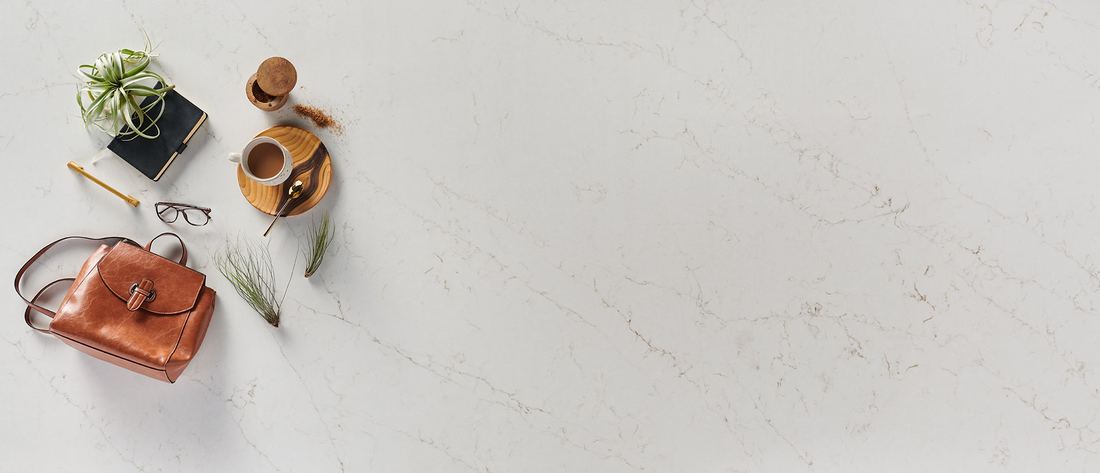 Calacatta Delios quartz countertops installed in a home