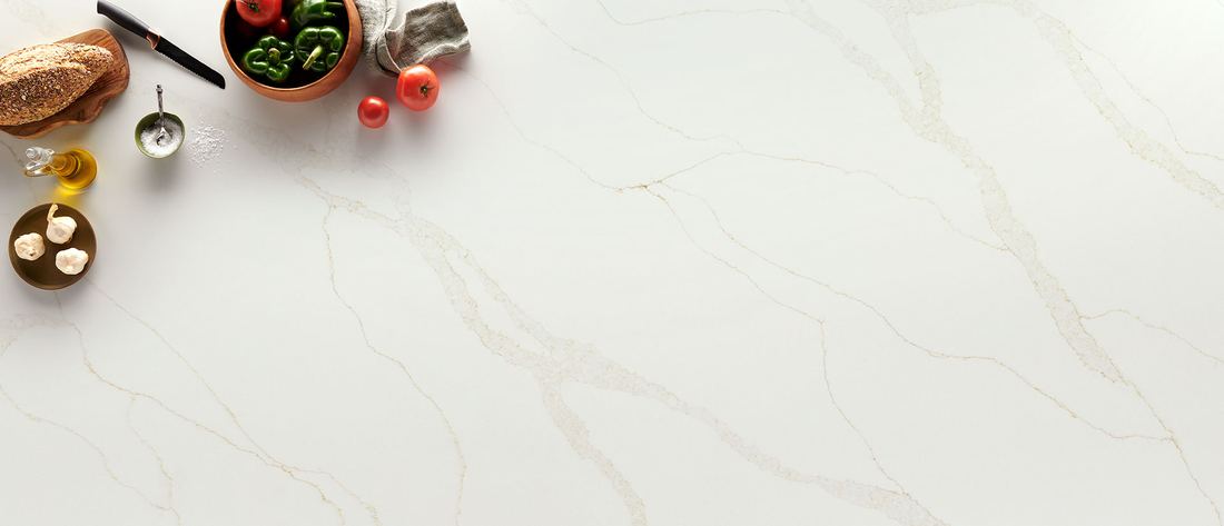 Calacatta Elysio quartz countertops installed in a home