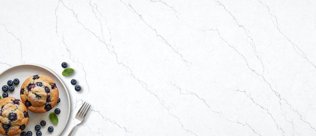 Calacatta Miraggio Cielo Honed quartz countertops installed in a home