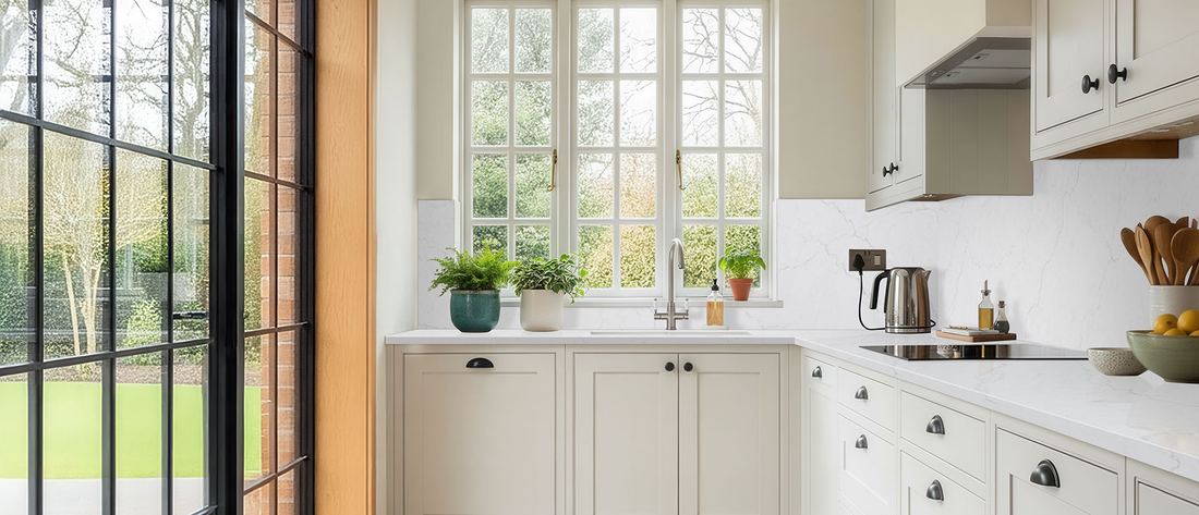 Calacatta Miraggio Duo quartz countertops installed in a home