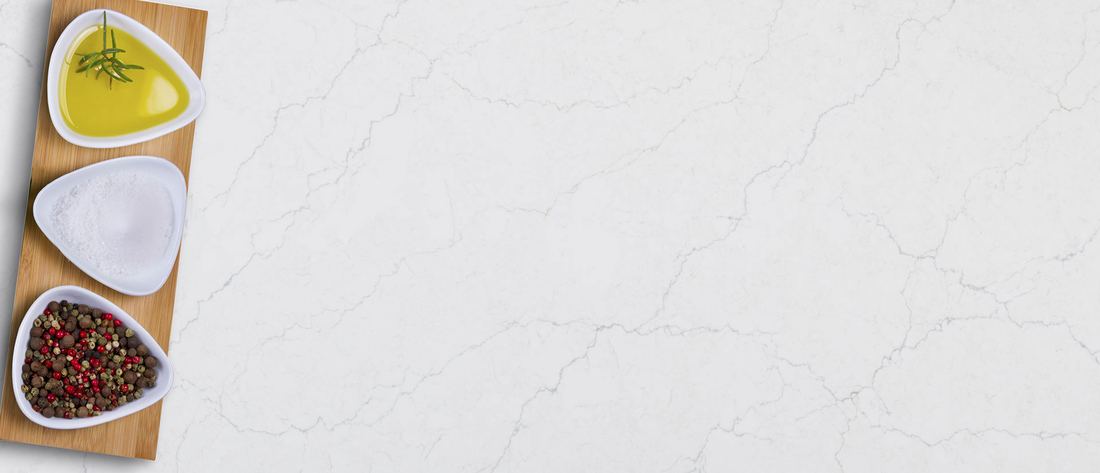 Calacatta Miraggio Duo Honed quartz countertops installed in a home