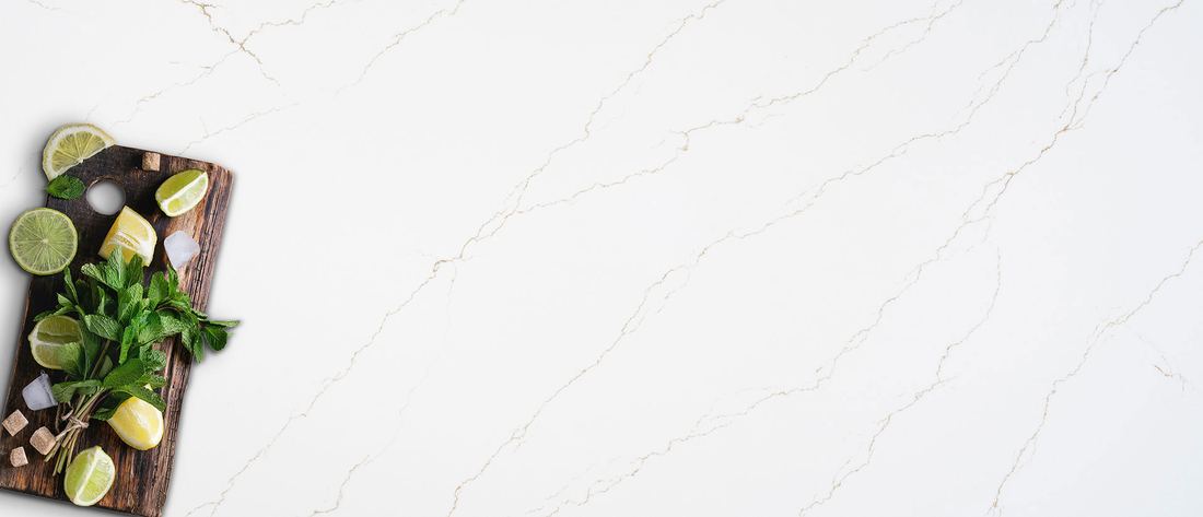 Calacatta Miraggio Gold Honed quartz countertops installed in a home