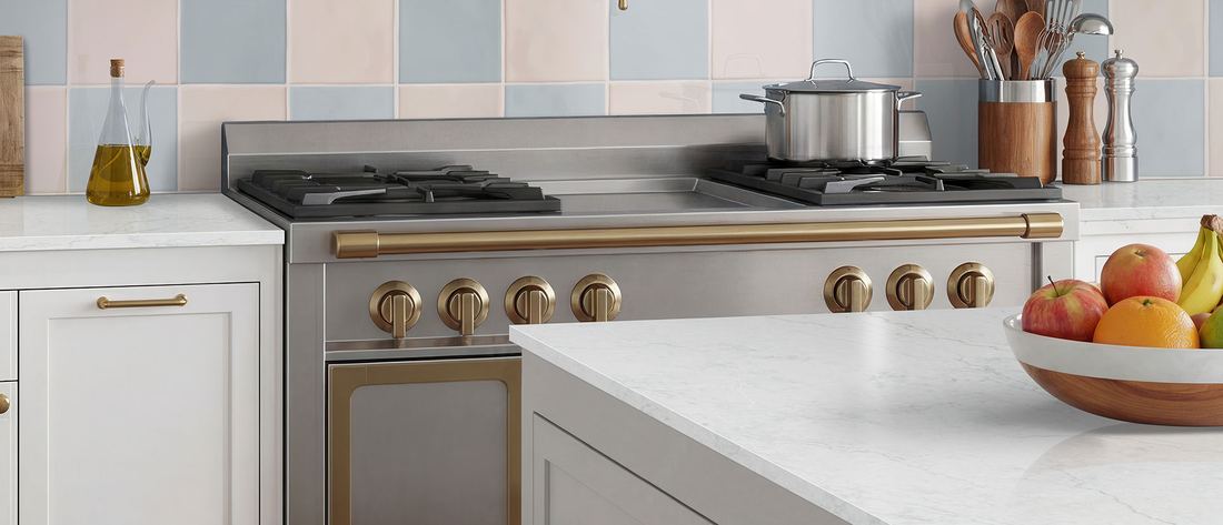 Calacatta Miraggio Lusso quartz countertops installed in a home