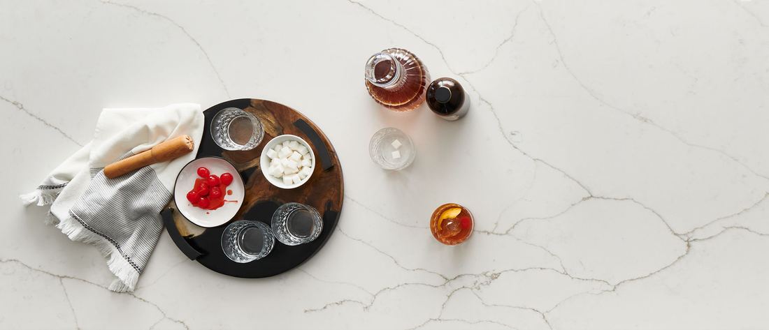 Calacatta Prado quartz countertops installed in a home