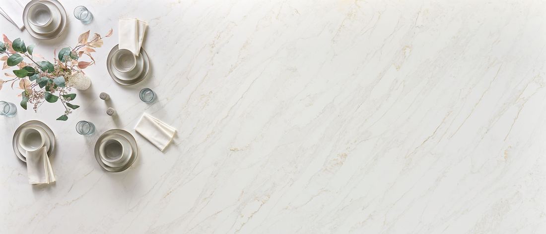 Calacatta Premata quartz countertops installed in a home